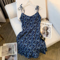 Blue Fashionable Retro Style Slip Dress