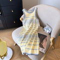Stylish striped vest dress/sleeveless dress with a design sense