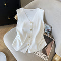 New summer Korean style slim-fit V-neck sleeveless vest