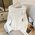 Korean style chic and alluring collarbone-revealing base layer top/knitwear