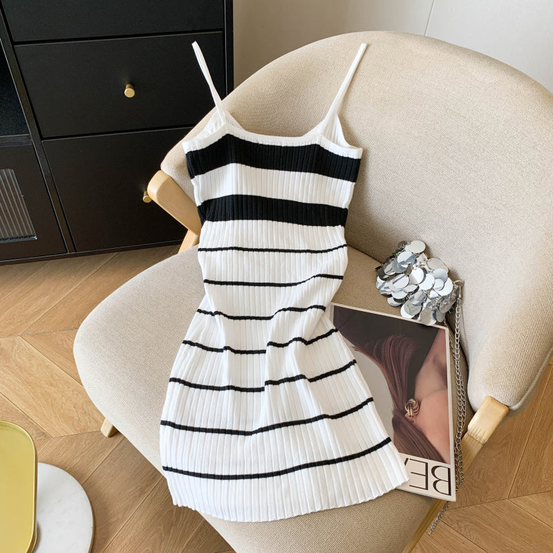 mini skirt, slim fit, sweet and spicy suspender dress