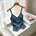 New summer design denim overalls top, hot girl vest